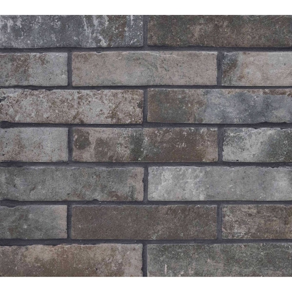Capella Charcoal Brick 2 X 10 Matte Porcelain Floor And Wall Tile, 32PK